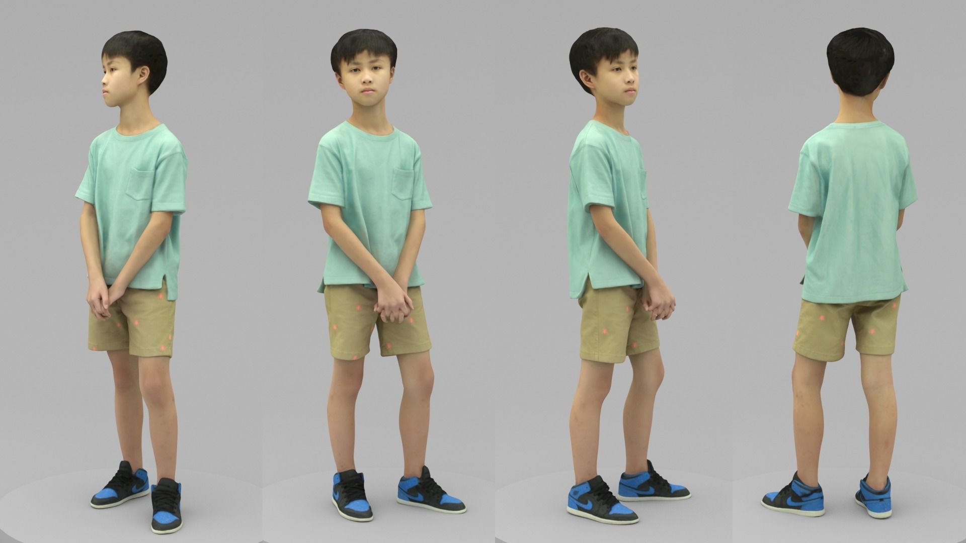 A Cool Boy Standing Alone 3D model_4