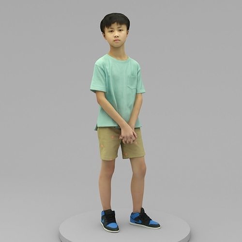 A Cool Boy Standing Alone 3D model