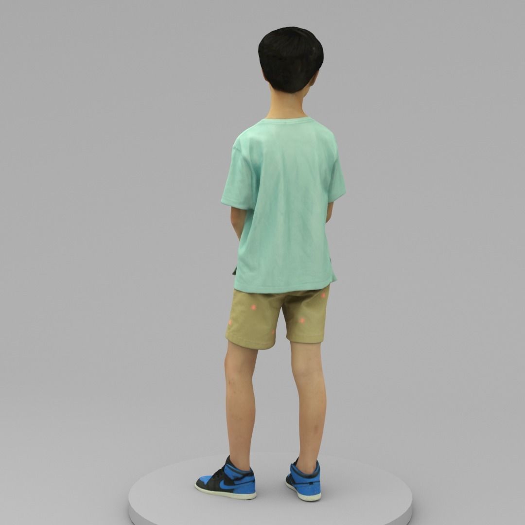 A Cool Boy Standing Alone 3D model_3