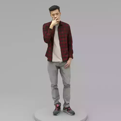 A Handsome Man With Smoking Pose 3D model
