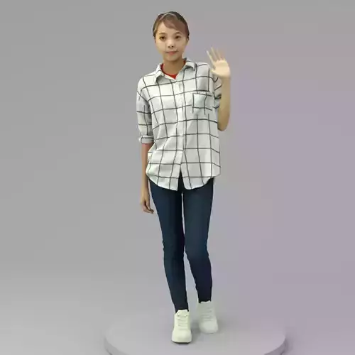 A Cool Young Woman Saying Hi 