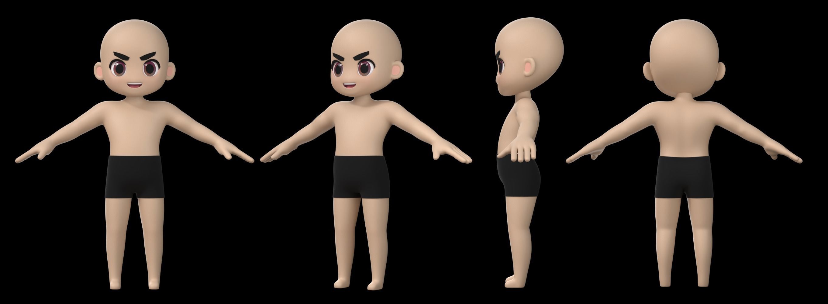 SD Male Character Low-poly 3D model_5