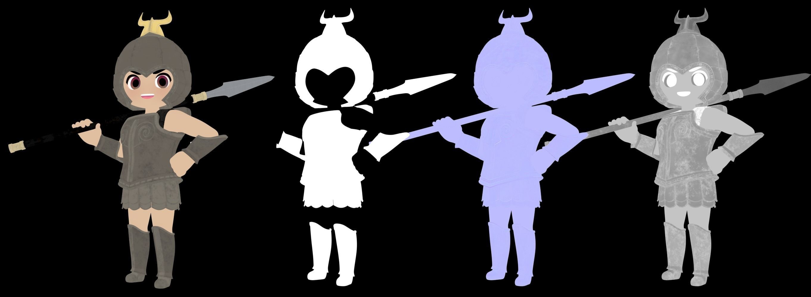 SD Male Character Low-poly 3D model_7