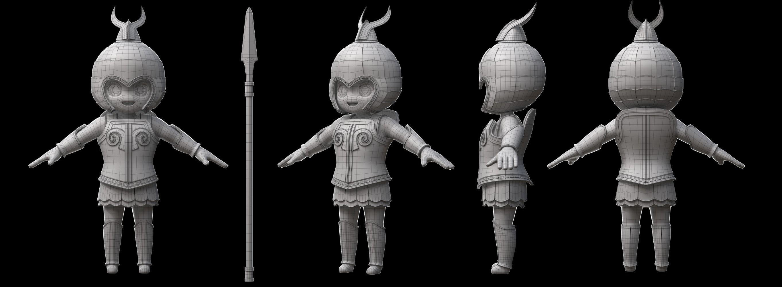 SD Male Character Low-poly 3D model_4