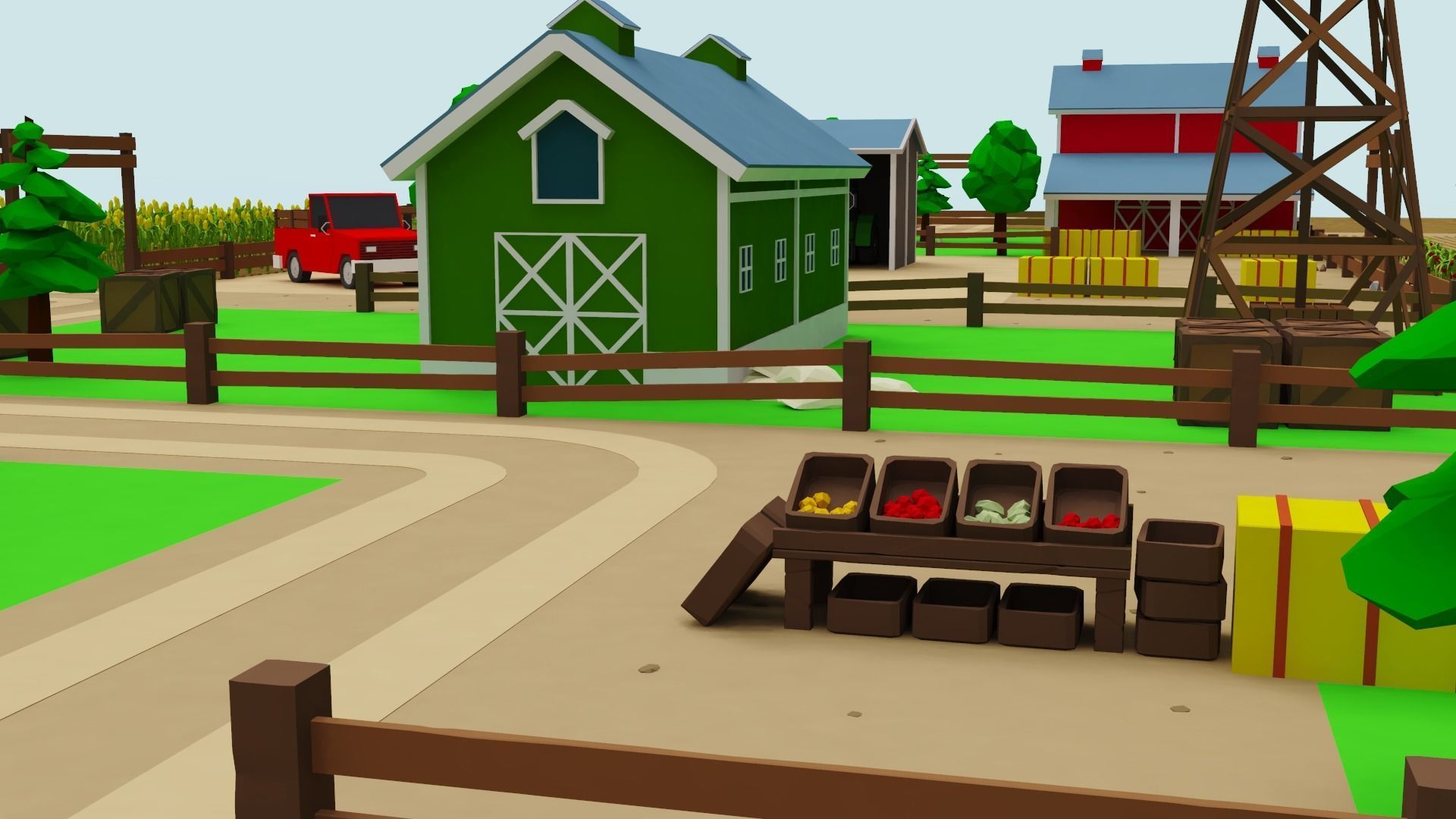 Farm Pack - 54 Assets Low-poly 3D model_2