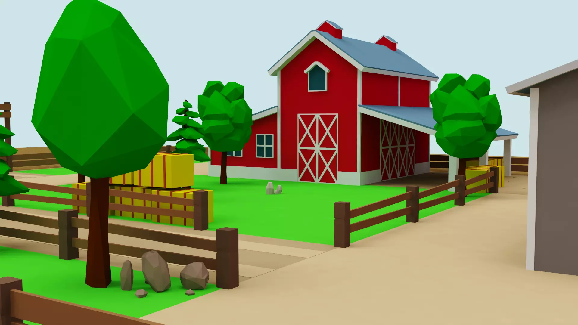Farm Pack - 54 Assets Low-poly 3D model_0