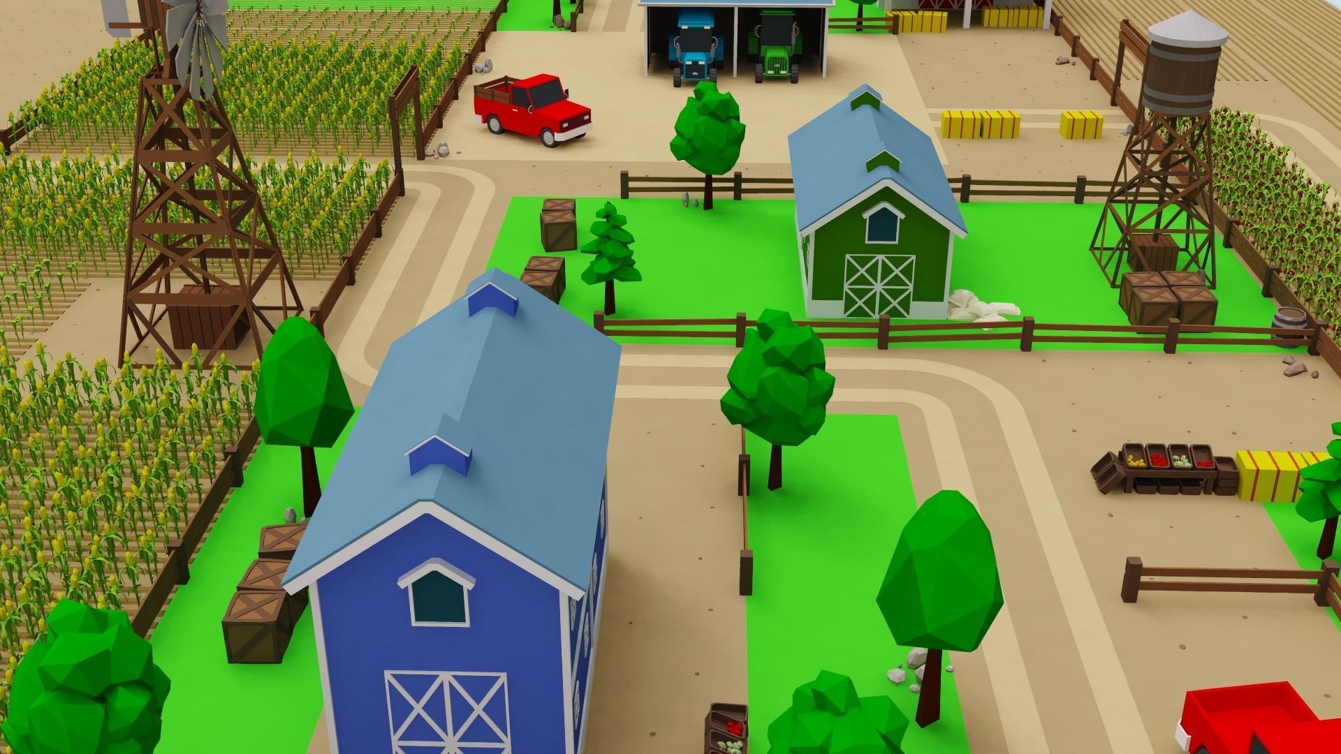 Farm Pack - 54 Assets Low-poly 3D model_5