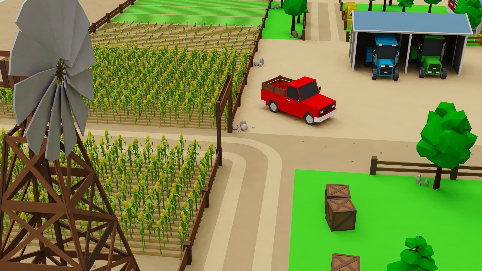 Farm Pack - 54 Assets Low-poly 3D model_4