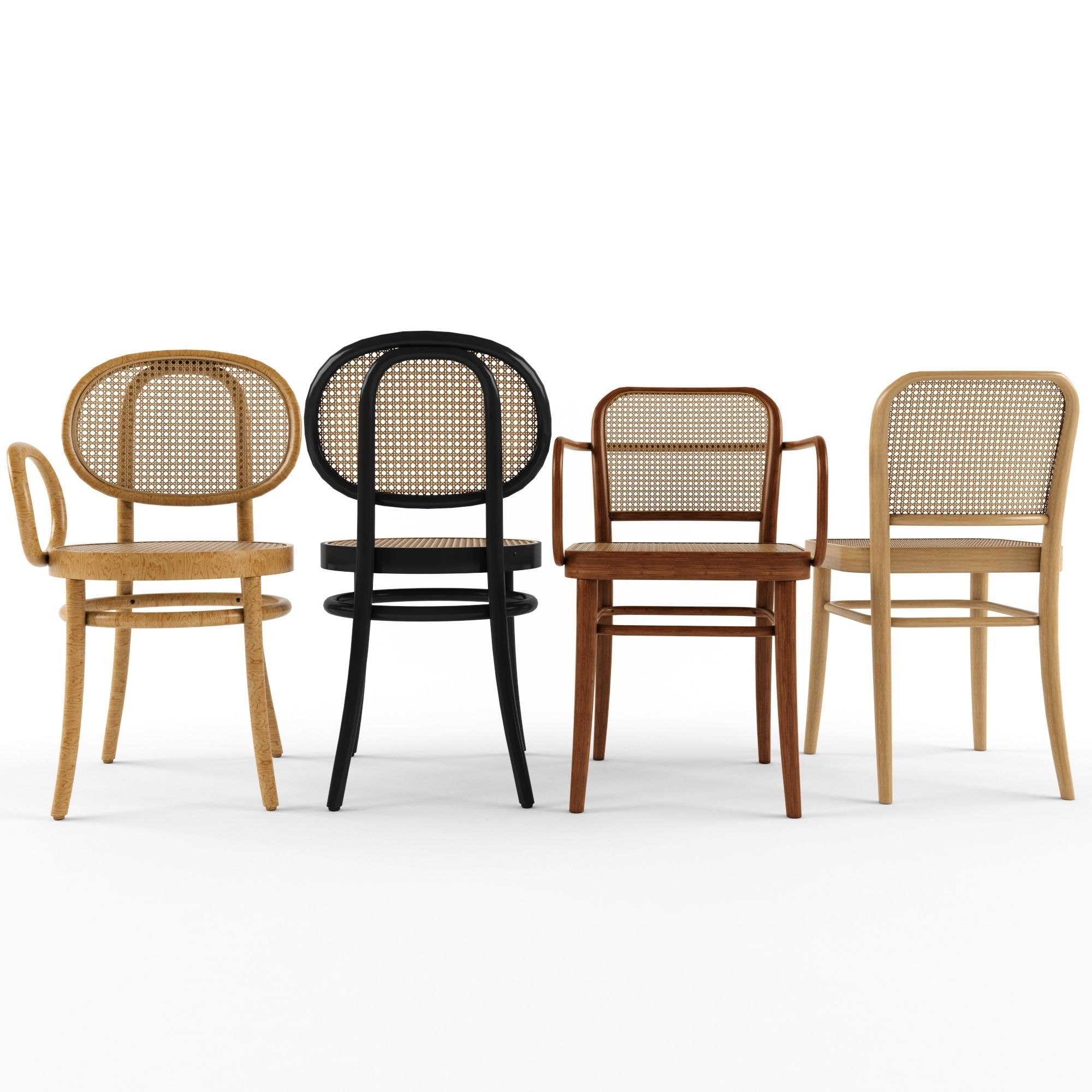 4 Chair FRONT Josef Hoffamnn 3D model_1