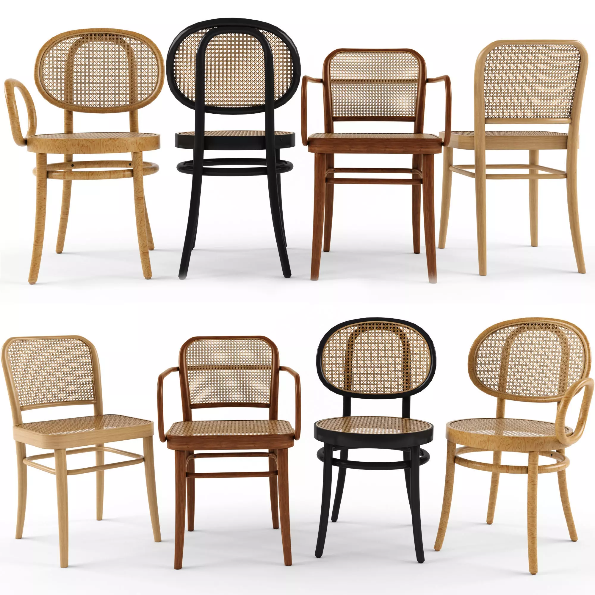 4 Chair FRONT Josef Hoffamnn 3D model_0