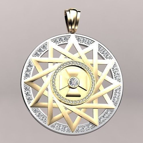 THREE Pendants Erzgamma Lucky Star 30 and 34 and 40 mm 3D print model
