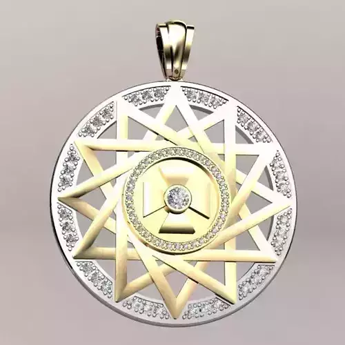 THREE Pendants Erzgamma Lucky Star 30 and 34 and 40 mm 3D print model