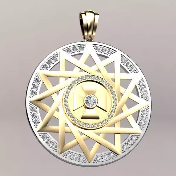 THREE Pendants Erzgamma Lucky Star 30 and 34 and 40 mm 3D print model_0