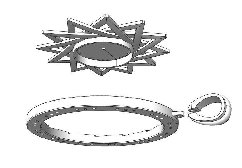 THREE Pendants Erzgamma Lucky Star 30 and 34 and 40 mm 3D print model_9