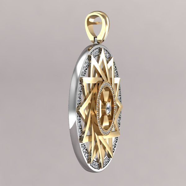 THREE Pendants Erzgamma Lucky Star 30 and 34 and 40 mm 3D print model_1