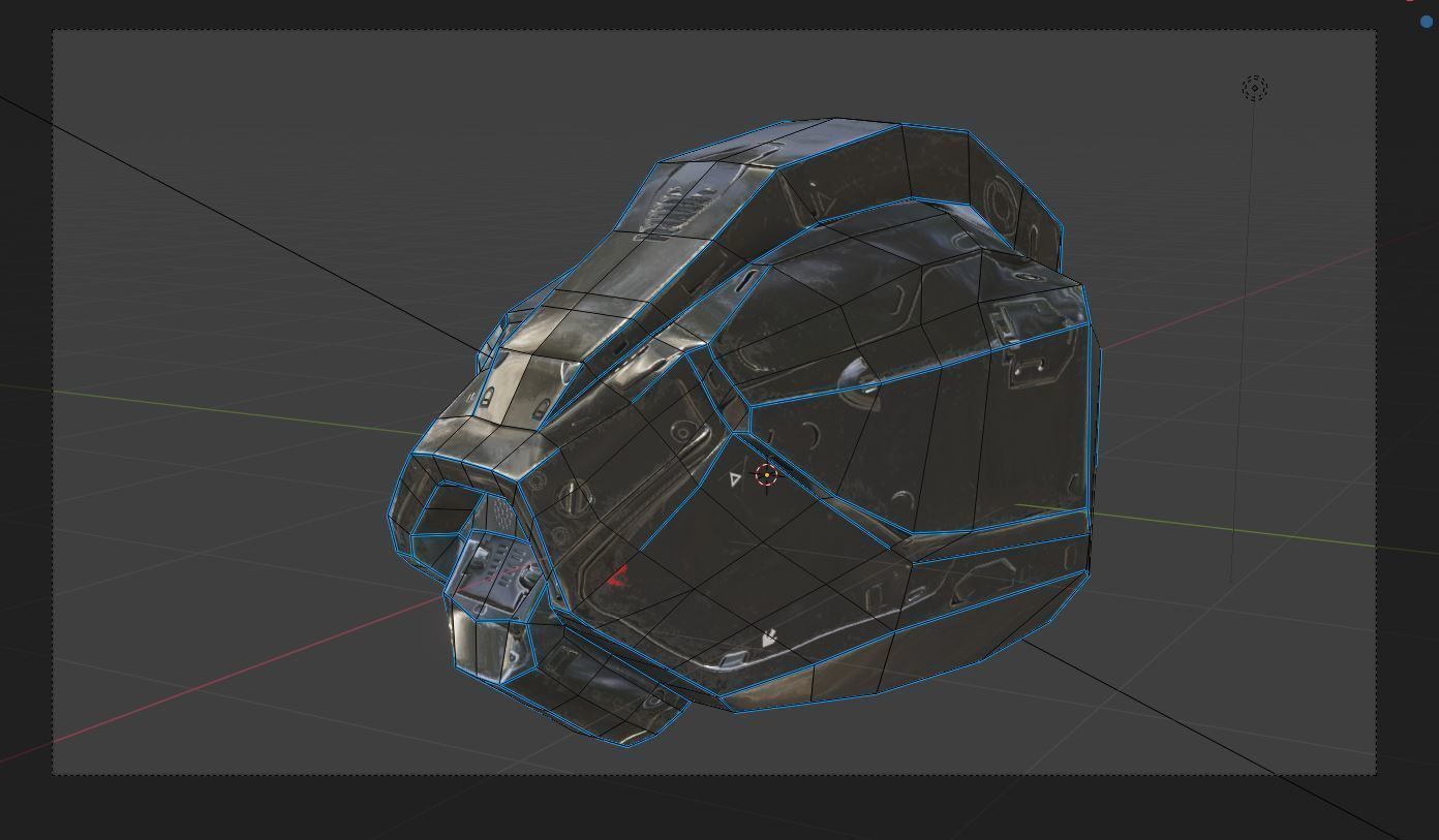 Cyborg Droid Futuristic Space Helmet Low-poly 3D model_3