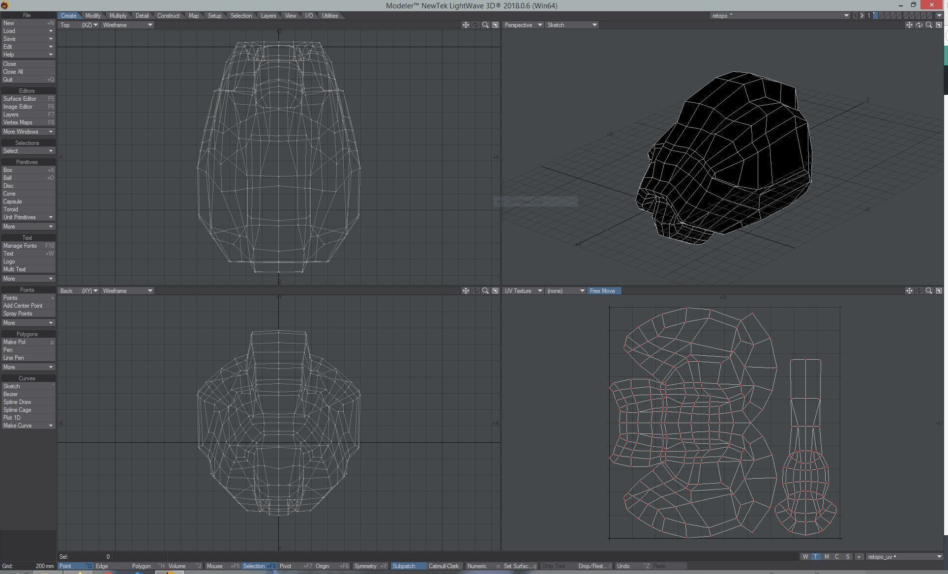 Cyborg Droid Futuristic Space Helmet Low-poly 3D model_9