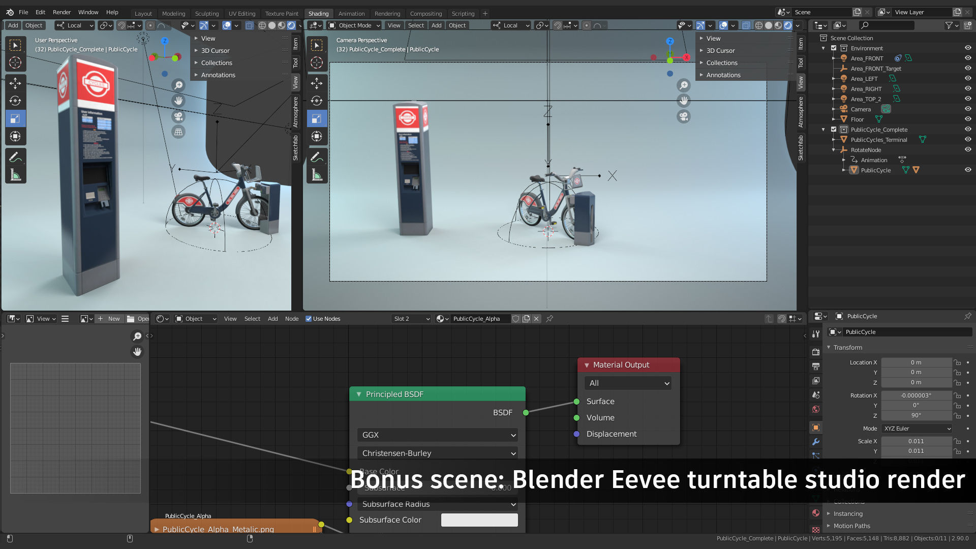 Public Bike Hire Scheme Low-poly 3D model_7