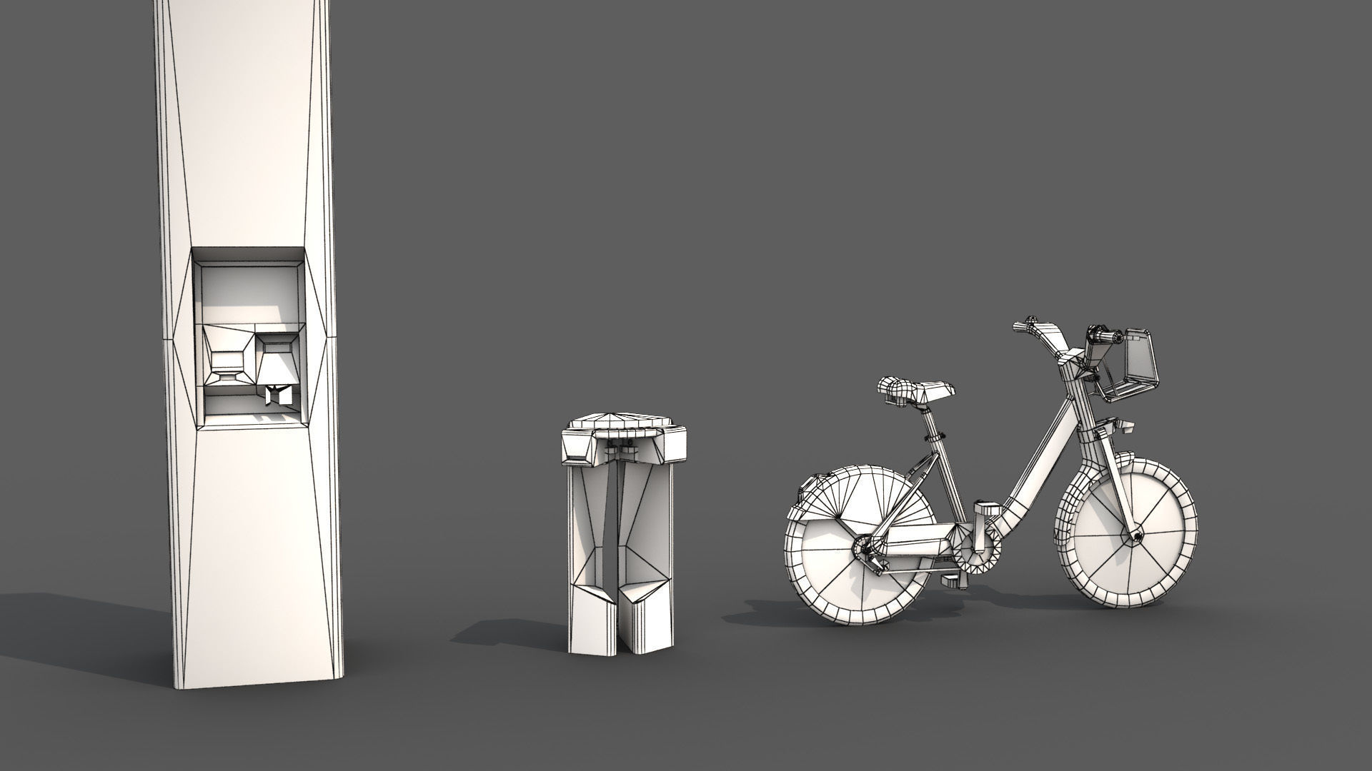 Public Bike Hire Scheme Low-poly 3D model_16