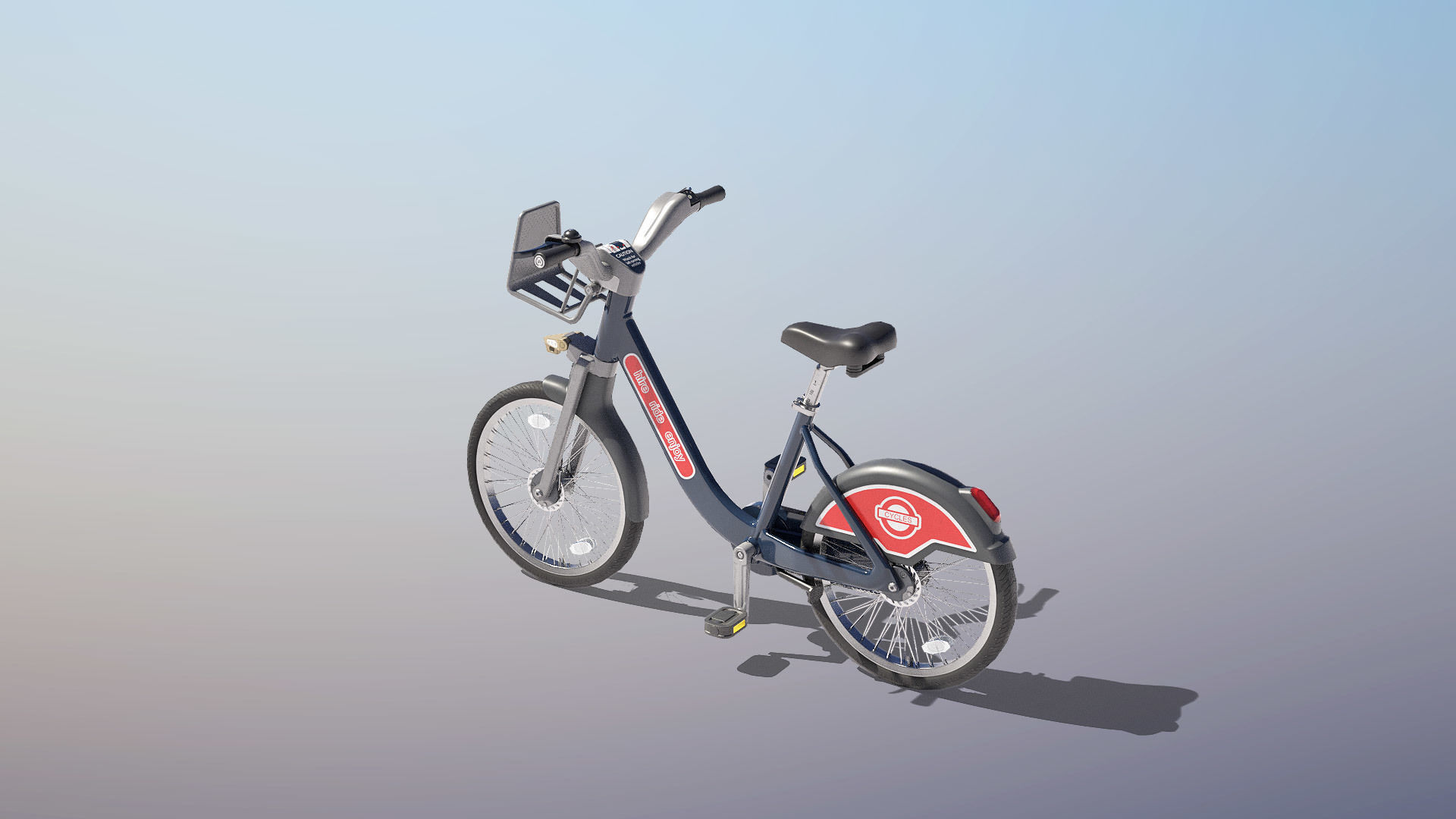 Public Bike Hire Scheme Low-poly 3D model_4
