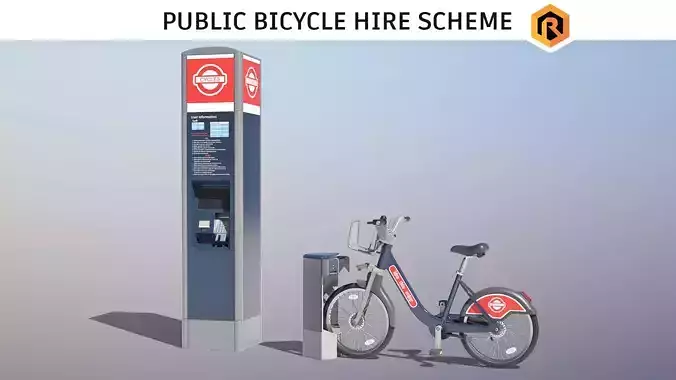 Public Bike Hire Scheme Low-poly 3D model