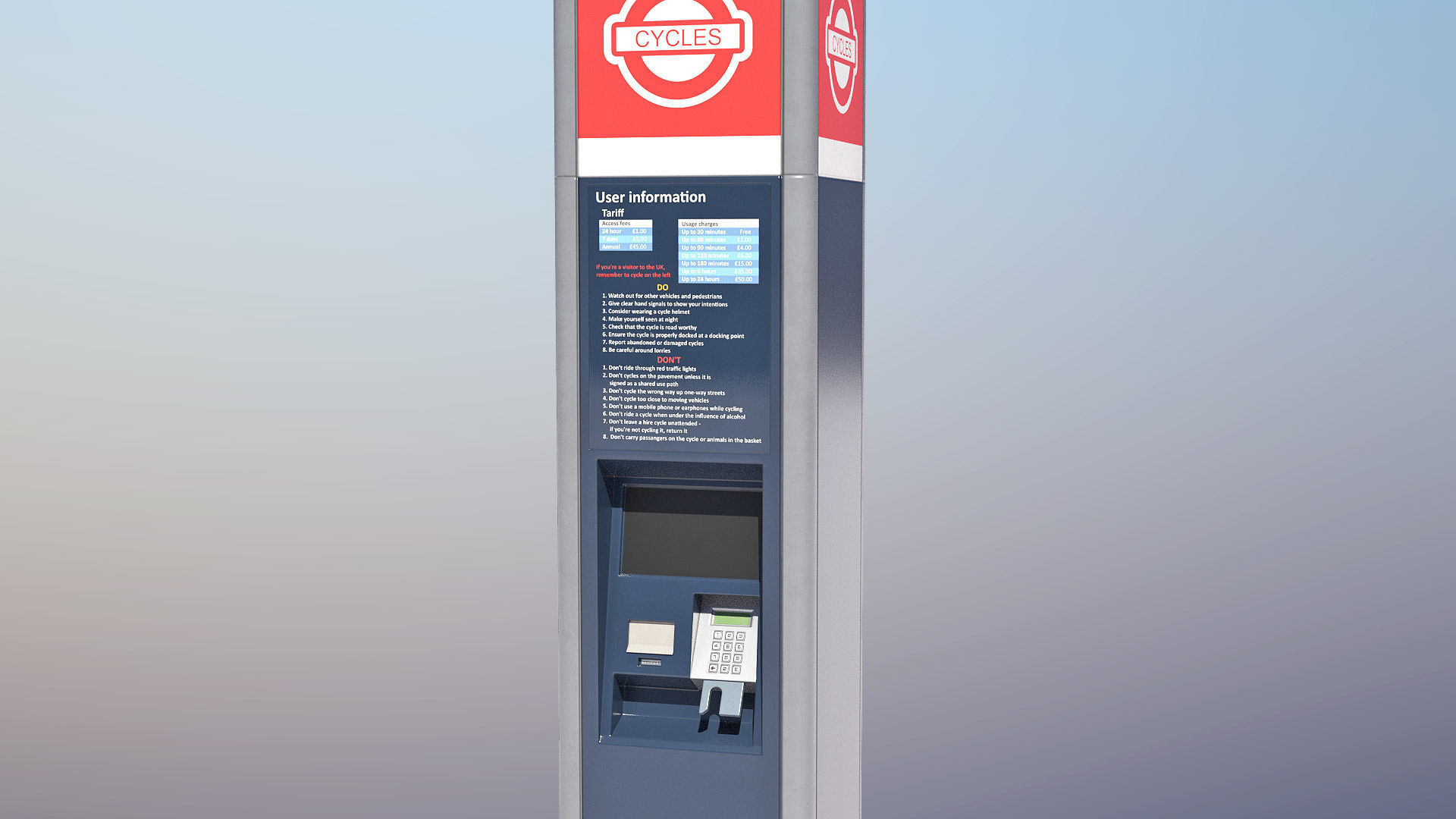 Public Bike Hire Scheme Low-poly 3D model_12