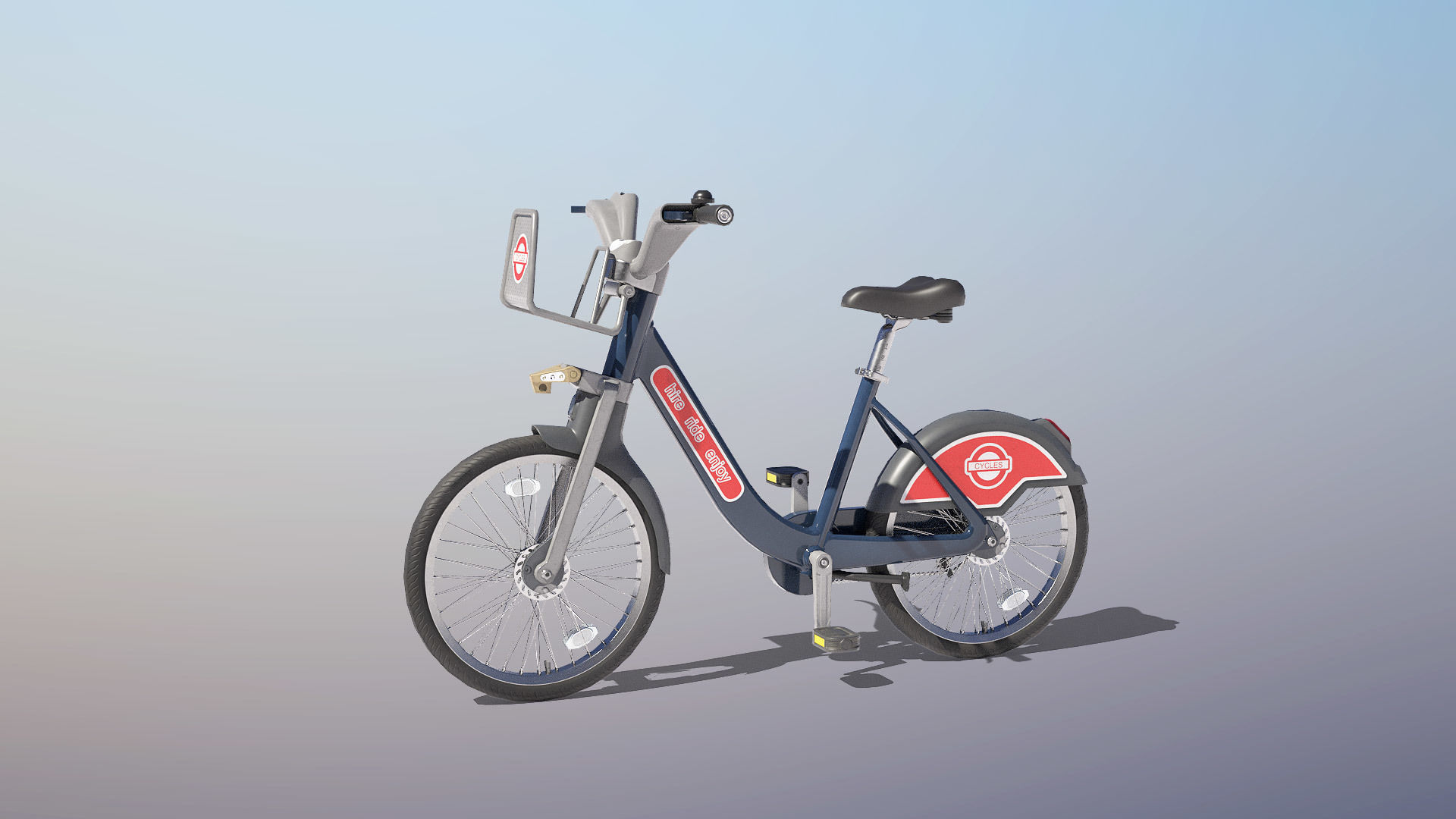 Public Bike Hire Scheme Low-poly 3D model_3
