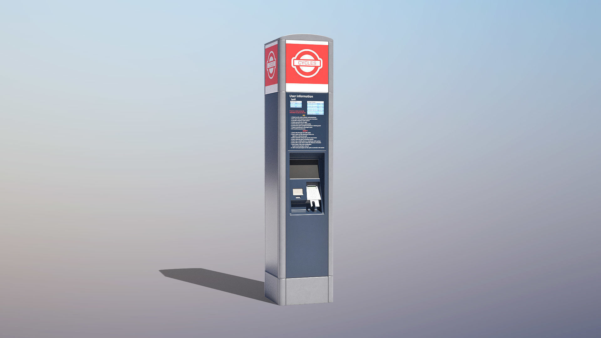 Public Bike Hire Scheme Low-poly 3D model_9