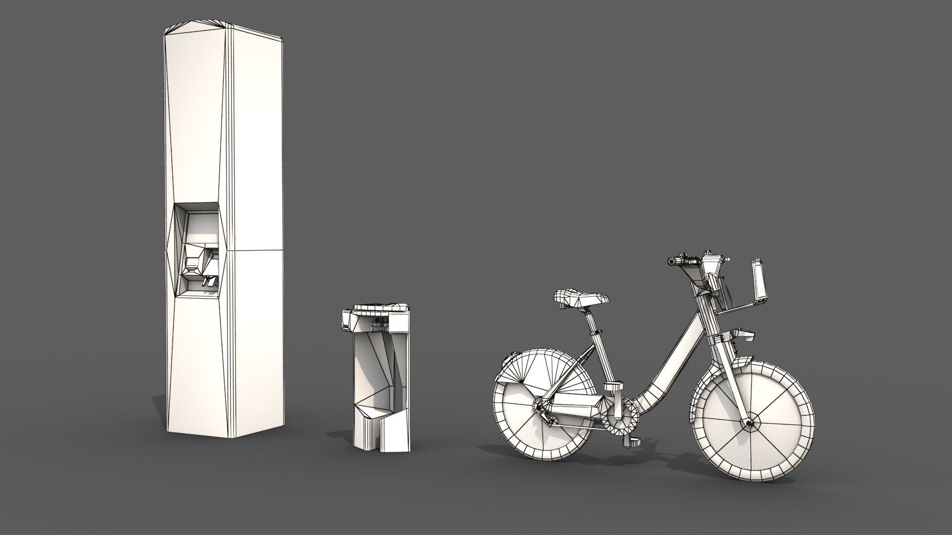 Public Bike Hire Scheme Low-poly 3D model_15