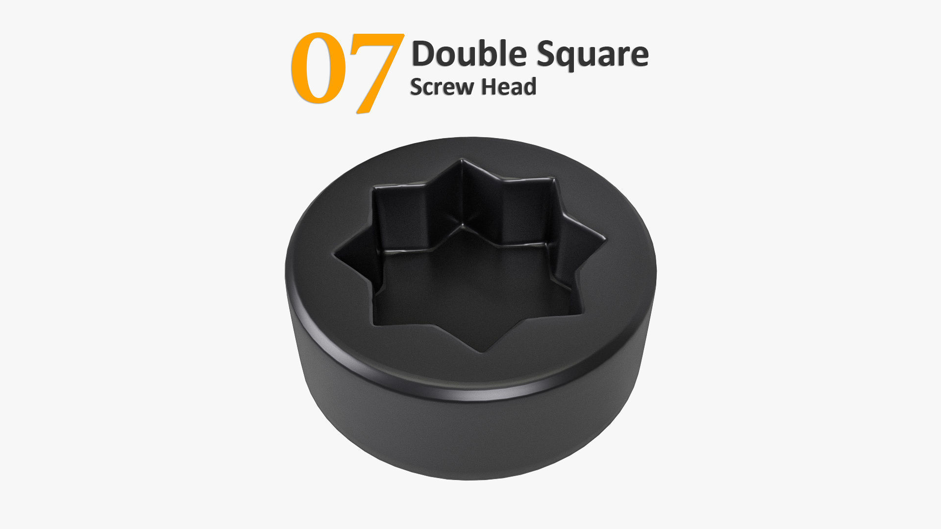 Screw Heads Collection 3 Low-poly 3D model_9