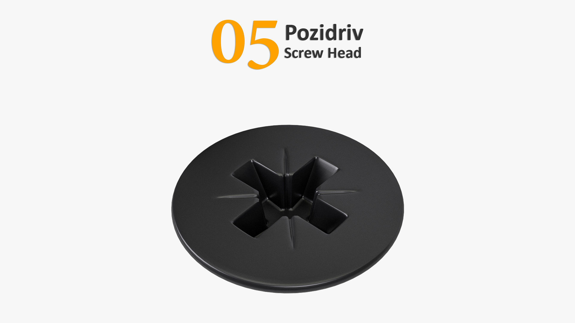 Screw Heads Collection 3 Low-poly 3D model_7
