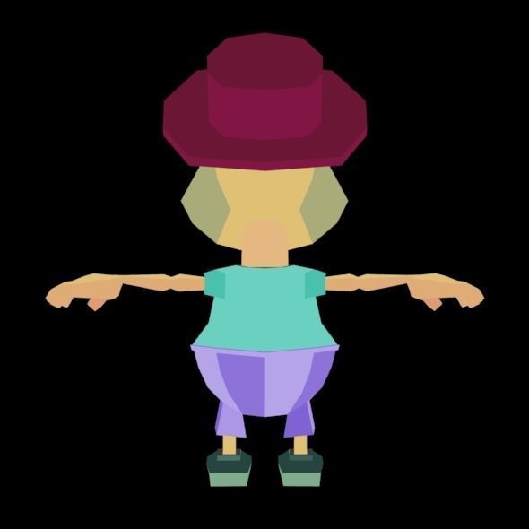 RIGGED ANIMATED LOW POLY GAME CHARACTER HATYMAN    Low-poly 3D model_27