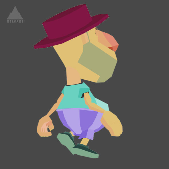 RIGGED ANIMATED LOW POLY GAME CHARACTER HATYMAN    Low-poly 3D model_8