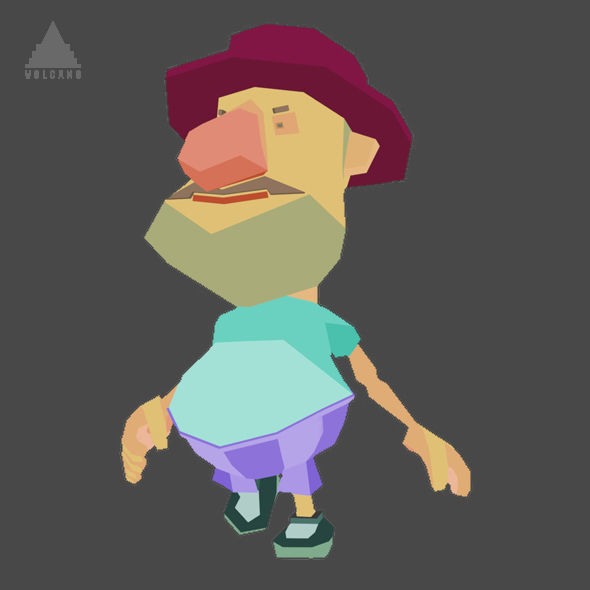 RIGGED ANIMATED LOW POLY GAME CHARACTER HATYMAN    Low-poly 3D model_5