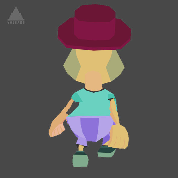 RIGGED ANIMATED LOW POLY GAME CHARACTER HATYMAN    Low-poly 3D model_9