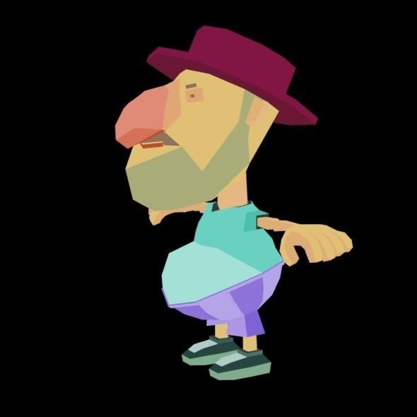 RIGGED ANIMATED LOW POLY GAME CHARACTER HATYMAN    Low-poly 3D model_35