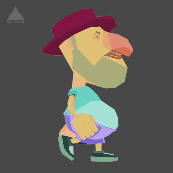 RIGGED ANIMATED LOW POLY GAME CHARACTER HATYMAN    Low-poly 3D model_7