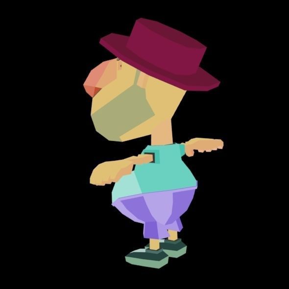 RIGGED ANIMATED LOW POLY GAME CHARACTER HATYMAN    Low-poly 3D model_31