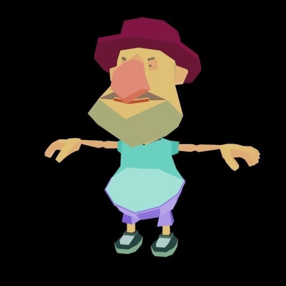 RIGGED ANIMATED LOW POLY GAME CHARACTER HATYMAN    Low-poly 3D model_38