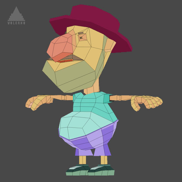 RIGGED ANIMATED LOW POLY GAME CHARACTER HATYMAN    Low-poly 3D model_12