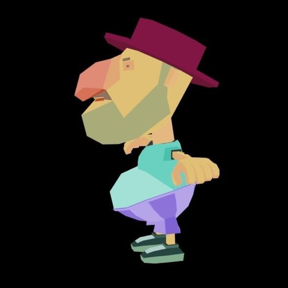 RIGGED ANIMATED LOW POLY GAME CHARACTER HATYMAN    Low-poly 3D model_34
