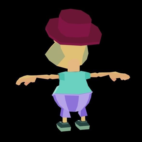 RIGGED ANIMATED LOW POLY GAME CHARACTER HATYMAN    Low-poly 3D model_28