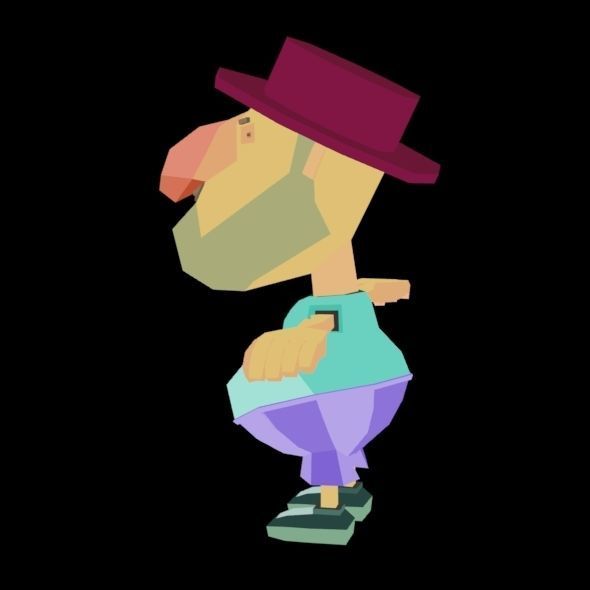 RIGGED ANIMATED LOW POLY GAME CHARACTER HATYMAN    Low-poly 3D model_32