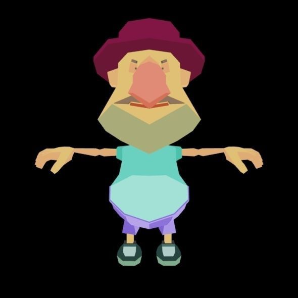 RIGGED ANIMATED LOW POLY GAME CHARACTER HATYMAN    Low-poly 3D model_15