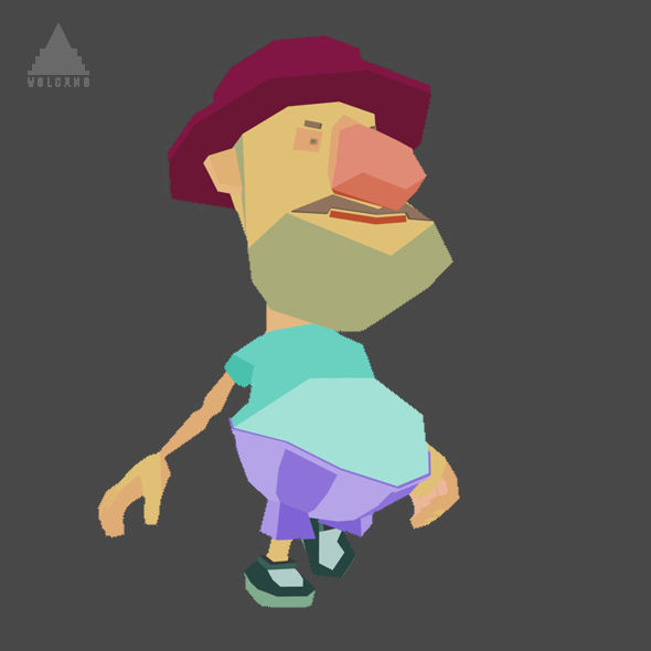 RIGGED ANIMATED LOW POLY GAME CHARACTER HATYMAN    Low-poly 3D model_6