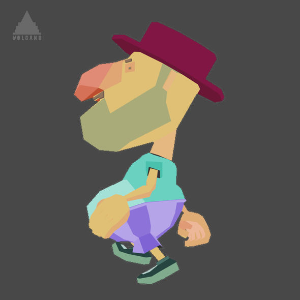 RIGGED ANIMATED LOW POLY GAME CHARACTER HATYMAN    Low-poly 3D model_11
