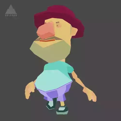 RIGGED ANIMATED LOW POLY GAME CHARACTER HATYMAN    Low-poly 3D model