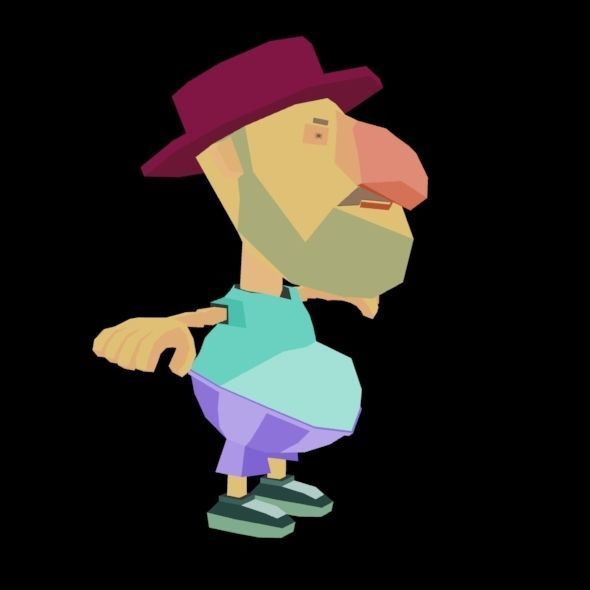 RIGGED ANIMATED LOW POLY GAME CHARACTER HATYMAN    Low-poly 3D model_19