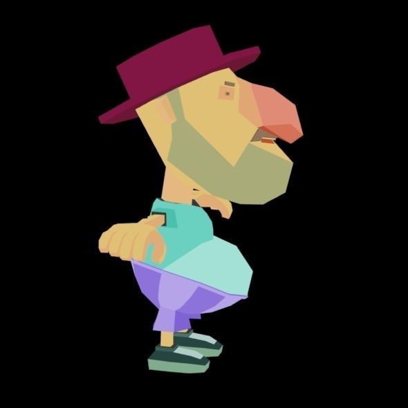 RIGGED ANIMATED LOW POLY GAME CHARACTER HATYMAN    Low-poly 3D model_20