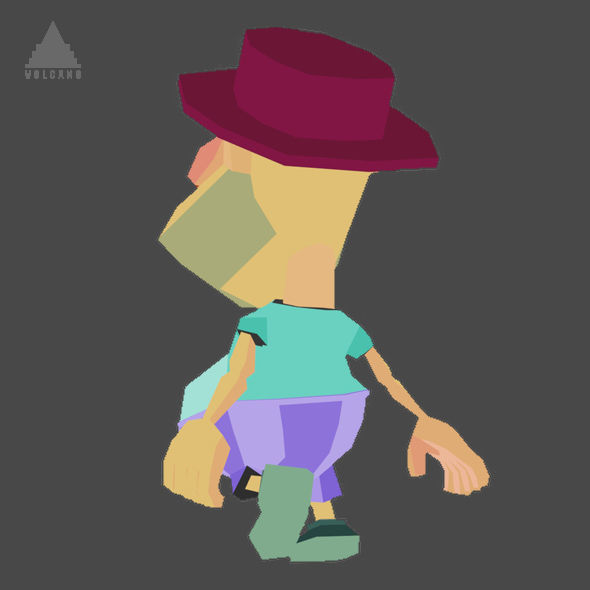 RIGGED ANIMATED LOW POLY GAME CHARACTER HATYMAN    Low-poly 3D model_10